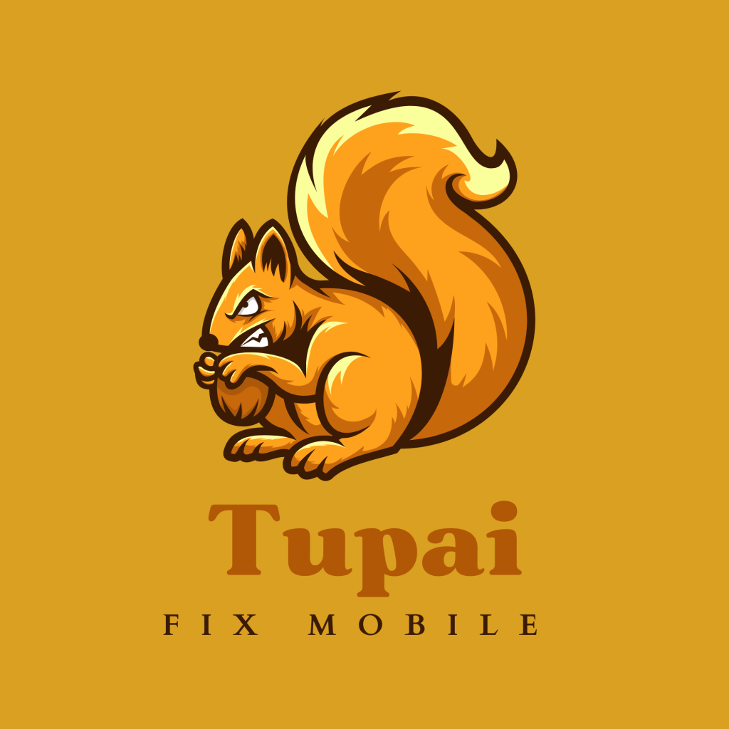 Tupai Fix Mobile logo with light brown background